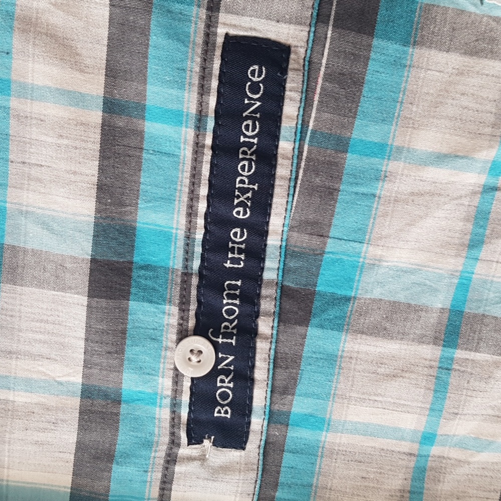 Men's Prana Short Sleeve Blue Plaid Organic Cotton Blend Button Down Size S - Picture 11 of 13